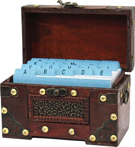 Rustic Studded Index/Recipe Card Box with Antiqued Latch (Large) in Kuwait