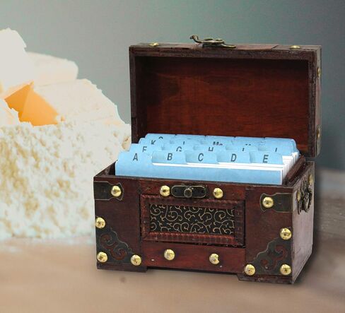 Rustic Studded Index/Recipe Card Box with Antiqued Latch (Large) in Kuwait