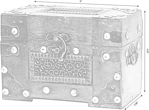 Rustic Studded Index/Recipe Card Box with Antiqued Latch (Large) in Kuwait