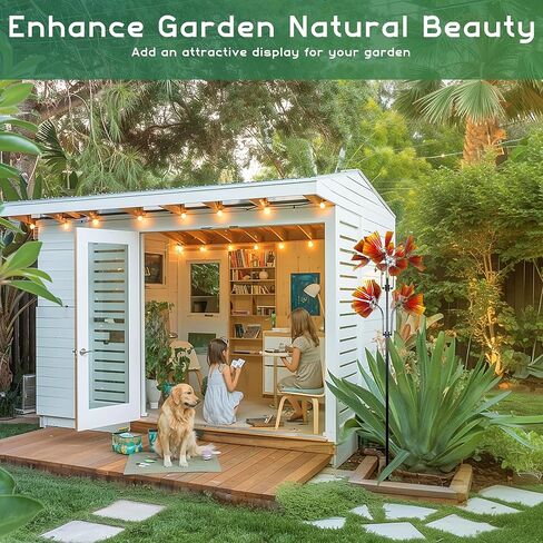 يارد جاردن الرياح الدوارة في الهواء الطلق - 82 بوصة منحوتات ودوارات الرياح المعدنية الحركية، ديكور حديقة الربيع وهدايا فريدة للنساء والأم ومحبي الحديقة والتدفئة لمنزل جديد وأعياد الميلاد in Kuwait