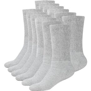 Men's & Women Diabetic Crew Style Physicians Approved Circulatory Cotton Socks 6 pairs