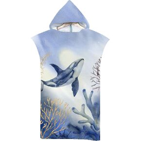 Quick Dry Surf Poncho Changing Towel Robe Hoodie for Adults Men Women,Microfiber Swimming Beach Surfing Diving Home Hot Springs Bathing Parka in Kuwait