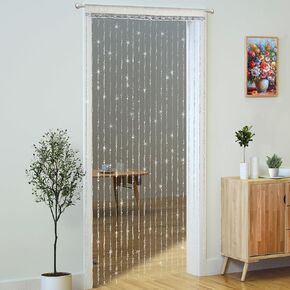 YaoYue Crystal Beaded Curtain Door Curtains for Doorway Hanging Hippie Room Divider Window Closet Bedroom Decor (35.5×79in/100×200cm, 22 Strips)