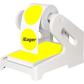 iEager Label Holder Thermal Label Holder for Rolls and Fanfold Labels Shipping Label Stand Desktop Printer Accessory Supplies for Home, Office (Black)