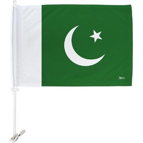 Team Pakistan Car Flag Bandera para Carros De Pakistani Window Clip Mount Auto Accessories Sport Fan Gifts League Olympics Party Supplies, Patriotic Decorations Made in USA