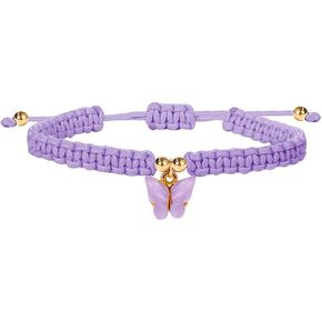 COLORFUL BLING Butterfly Charm Bracelets Adjustable Hand Woven String Bracelets BFF Gift for Teens Girls