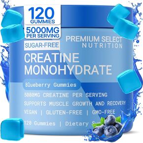 Premium Select Creatine HCL Gummies for Men & Women Pre Workout Gummy Low Sugar - Vegan - Gluten Free - 5g Creatine Per Serving - Bodybuilding Recovery Supplement to Increase Muscle Gain and Strength