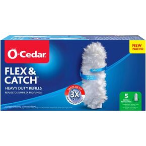O-Cedar Flex & Catch Heavy Duty Dusting Kit with 3 Disposable Duster Refills | Extendable 3 Ft Handle with Stay-On Duster Hook | Traps 3X More Dust Than Feather Dusters