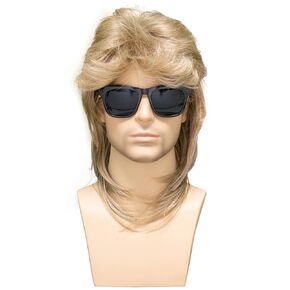 Short Brown Layered Wig for Men - Natural Fluffy Synthetic Hair, Heat Resistant, Perfect for Halloween Cosplay with Wig Cap
