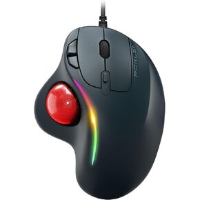 ماوس كرة التتبع PORLEI سلكي، ماوس RGB مريح مع تصميم مريح، تحكم سهل بالإبهام، تتبع دقيق وسلس، متوافق مع أجهزة الكمبيوتر الشخصية والكمبيوتر المحمول وأجهزة Mac وWindows
