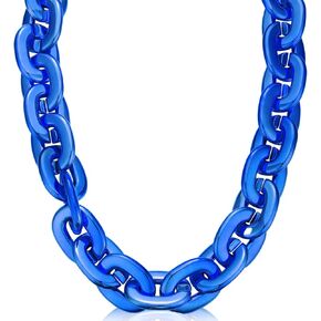 Plastic Chain Necklace Hip Hop Rapper Chain Chunky Big Fake Necklace 80s 90s Costume Necklace Accessory