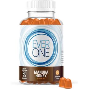 Ever One Manuka Honey New Zealand Gummies - Natural Immune Support Supplement - Vegetarian, Gelatin Free - Delicious Mandarin Flavored Immunity Gummy Vitamins