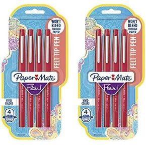 Paper Mate Flair Felt Tip Pens, Medium Point (0.7mm), Business Colors, 4 Count