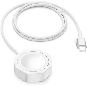 Short Watch Charger Compatible with Apple Watch Charger, USB C Cord Wireless Charging Compatible for Watch 9/8/7/6/SE2/SE/5/4/3/2 (0.78ft/24cm) Short Cable - White