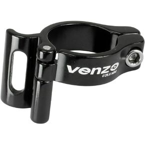 Venzo Bike Adjustable Braze-On Front Derailleur Adapter Clamp for MTB Road Bicycles - Compatible with Shimano Sram