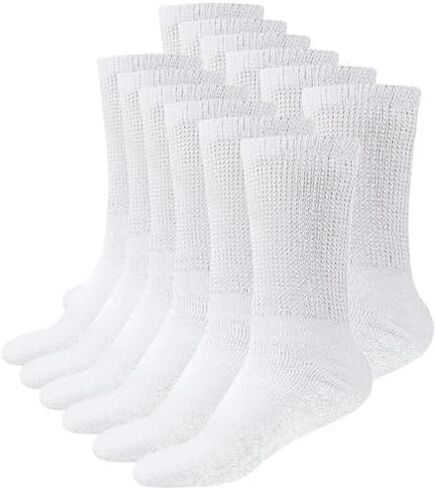 Men's & Women Diabetic Crew Style Physicians Approved Circulatory Cotton Socks 6 pairs in Saudi Arabia