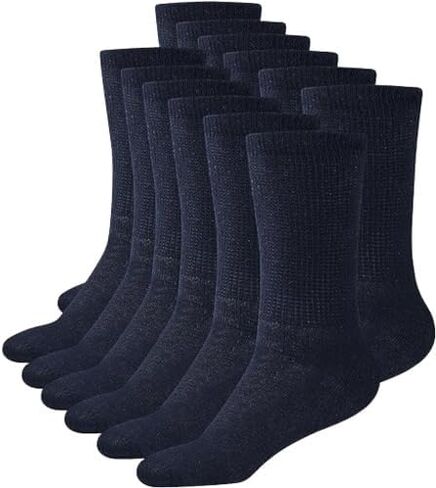 Men's & Women Diabetic Crew Style Physicians Approved Circulatory Cotton Socks 6 pairs in Saudi Arabia