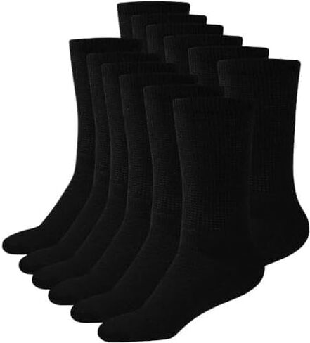 Men's & Women Diabetic Crew Style Physicians Approved Circulatory Cotton Socks 6 pairs in Saudi Arabia