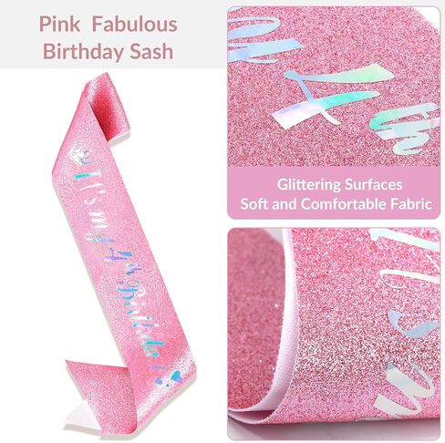 4th Pink Birthday Decorations Girl Includes Birthday Sash and Tiara Crown for Girls,Number Balloon & Candle,Birthday Cake Topper,4 Year Old Girl Birthday Gifts Ideas Party Favor Supplies in Saudi Arabia