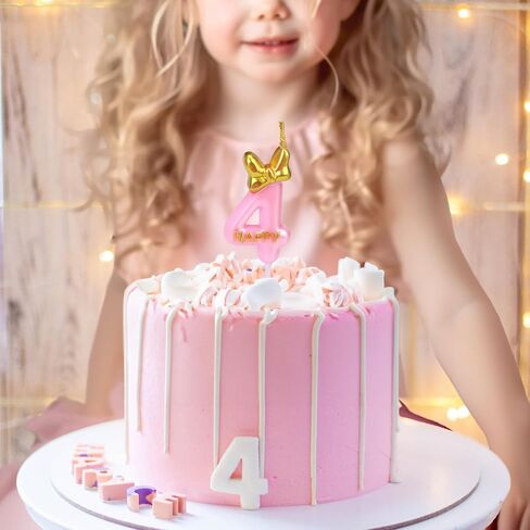 4th Pink Birthday Decorations Girl Includes Birthday Sash and Tiara Crown for Girls,Number Balloon & Candle,Birthday Cake Topper,4 Year Old Girl Birthday Gifts Ideas Party Favor Supplies in Saudi Arabia