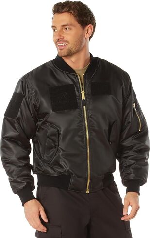 Rothco Flight Jacket with Patches - Classic Cold Weather Bomber Jacket with Morale Patches Included in Saudi Arabia