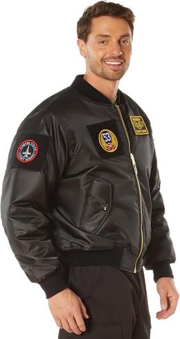 Rothco Flight Jacket with Patches - Classic Cold Weather Bomber Jacket with Morale Patches Included in Saudi Arabia