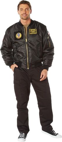 Rothco Flight Jacket with Patches - Classic Cold Weather Bomber Jacket with Morale Patches Included in Saudi Arabia