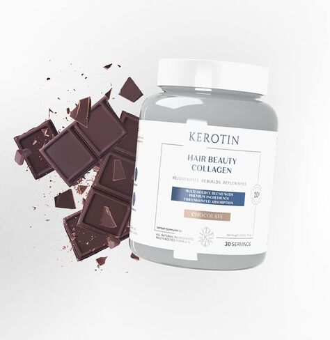 Kerotin Hair Beauty Collagen Multi-Blend Powder Supplement. Supports Hair Growth & Scalp Elasticity. Improves Skin, Bone & Nails Health. Free of Artificial Sweeteners & Flavors. Made in USA. (Vanilla) in Saudi Arabia