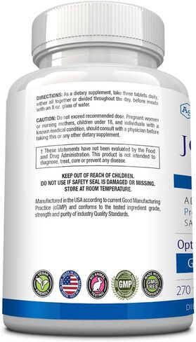 Jointprin العلمي المعتمد - الجلوكوزامين، MSM، الكوندرويتين، الكركم، Boswellia، BioPerine - 540 قرصًا - كمية تكفي لمدة 6 أشهر in Kuwait