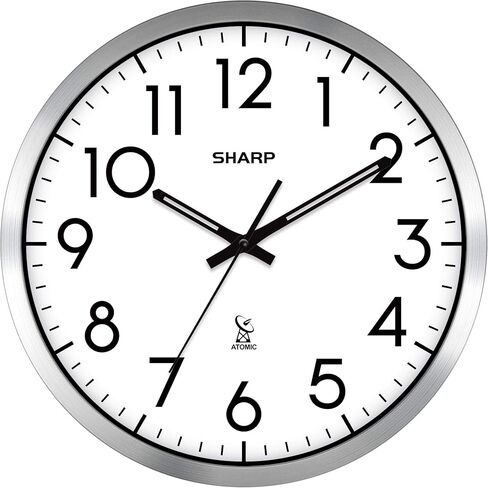 ساعة حائط شارب ذرية تناظرية - إطار أسود أنيق مقاس 12 بوصة - يتم ضبطها تلقائيًا - تعمل بالبطارية - سهلة القراءة - سهلة الاستخدام - تصميم وأسلوب حديث in Saudi Arabia