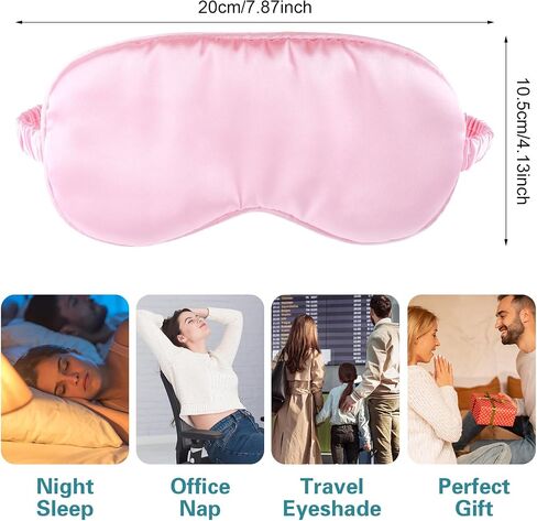 Sleep Mask 4 Pcs Silk Eye Cover Soft Satin Blindfold Elastic Strap Night Eyeshade Travel Nap Snoring Blackout Eye Shade Portable Sleeping Mask Meditation Nap Covering in Saudi Arabia