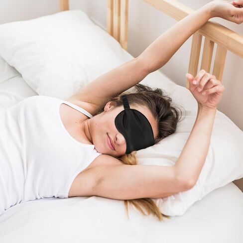 Sleep Mask 4 Pcs Silk Eye Cover Soft Satin Blindfold Elastic Strap Night Eyeshade Travel Nap Snoring Blackout Eye Shade Portable Sleeping Mask Meditation Nap Covering in Saudi Arabia