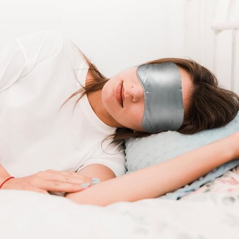 Sleep Mask 4 Pcs Silk Eye Cover Soft Satin Blindfold Elastic Strap Night Eyeshade Travel Nap Snoring Blackout Eye Shade Portable Sleeping Mask Meditation Nap Covering in Saudi Arabia