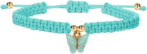 COLORFUL BLING Butterfly Charm Bracelets Adjustable Hand Woven String Bracelets BFF Gift for Teens Girls in Saudi Arabia