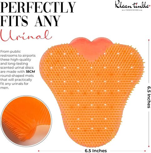 Men's Deodorizing Bathroom Urinal Screens Mats Stay Scented for Up to 30 Day Anti-Splash Mats Filters Debris Fits Most Urinal Brands at Restaurant Offices (Pack of 1, Orange) in Saudi Arabia