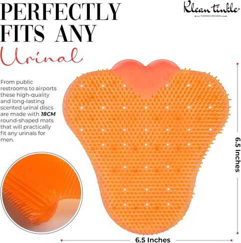 Men's Deodorizing Bathroom Urinal Screens Mats Stay Scented for Up to 30 Day Anti-Splash Mats Filters Debris Fits Most Urinal Brands at Restaurant Offices (Pack of 1, Orange) in Saudi Arabia
