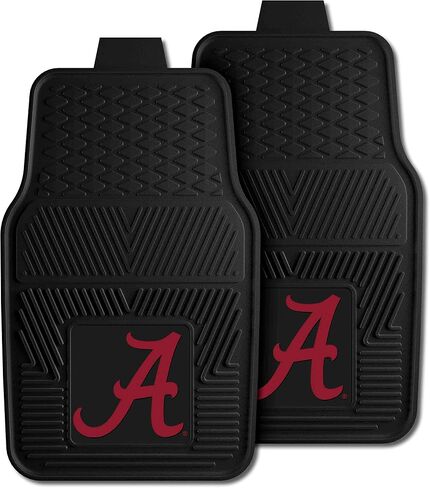 FANMATS 8761 Alabama Crimson Tide طقم سجادة سيارة من الفينيل شديد التحمل مكون من قطعتين، سجادات أرضية الصف الأمامي، حماية من جميع الأحوال الجوية، ملاءمة عالمية، تصميم خزان عميق in Kuwait