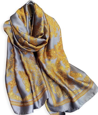 Weximil 100% Large Silk Feeling Scarf - Womens Long Satin Scarf Fashion Designer Scarf Lightweight Wraps in Saudi Arabia