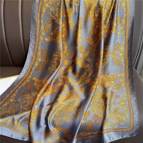 Weximil 100% Large Silk Feeling Scarf - Womens Long Satin Scarf Fashion Designer Scarf Lightweight Wraps in Saudi Arabia