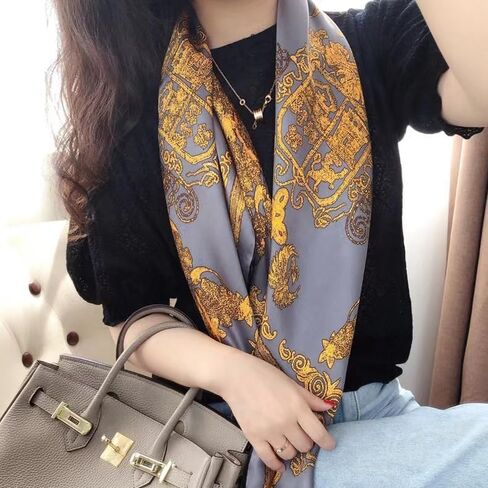 Weximil 100% Large Silk Feeling Scarf - Womens Long Satin Scarf Fashion Designer Scarf Lightweight Wraps in Saudi Arabia