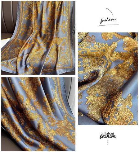Weximil 100% Large Silk Feeling Scarf - Womens Long Satin Scarf Fashion Designer Scarf Lightweight Wraps in Saudi Arabia