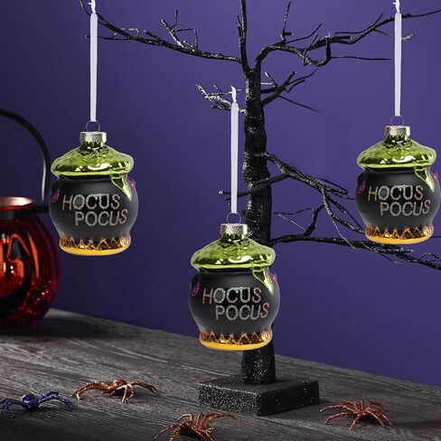 Halloween Tree Decorations Halloween Hocus Pocus Cauldron 7.5" Vintage Decorative Hanging Ornaments for Halloween Party Christmas Tree Home Decoration 3 Pack in Saudi Arabia