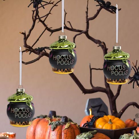 Halloween Tree Decorations Halloween Hocus Pocus Cauldron 7.5" Vintage Decorative Hanging Ornaments for Halloween Party Christmas Tree Home Decoration 3 Pack in Saudi Arabia