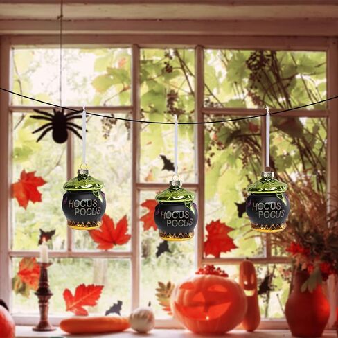 Halloween Tree Decorations Halloween Hocus Pocus Cauldron 7.5" Vintage Decorative Hanging Ornaments for Halloween Party Christmas Tree Home Decoration 3 Pack in Saudi Arabia