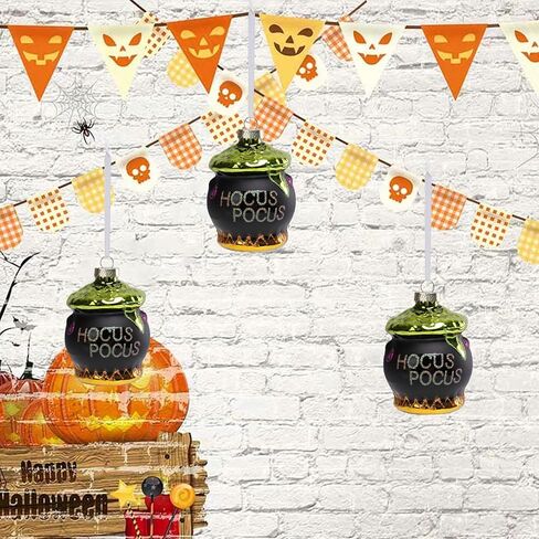 Halloween Tree Decorations Halloween Hocus Pocus Cauldron 7.5" Vintage Decorative Hanging Ornaments for Halloween Party Christmas Tree Home Decoration 3 Pack in Saudi Arabia