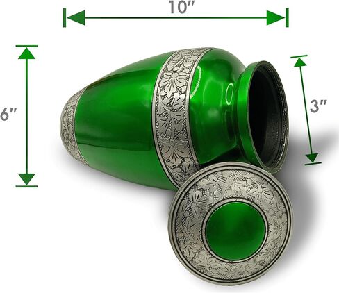 جرة حرق الجثث للرماد البشري - جرة جنازة مصنوعة يدويًا - جرة بأسعار معقولة للرماد - جرة كبيرة مع حقيبة تذكار، الجرار التذكارية المثالية لرماد البالغين - الجرار الزخرفية الجميلة in Kuwait