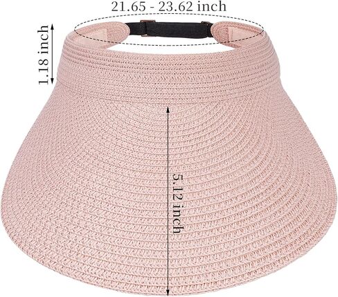 Straw Sun Visors Womens, Ponytail Beach Straw Visor, Packable Summer Sun Hats for Women Travel in Saudi Arabia