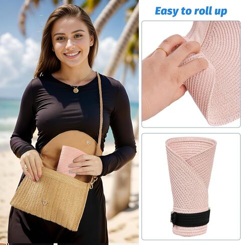 Straw Sun Visors Womens, Ponytail Beach Straw Visor, Packable Summer Sun Hats for Women Travel in Saudi Arabia