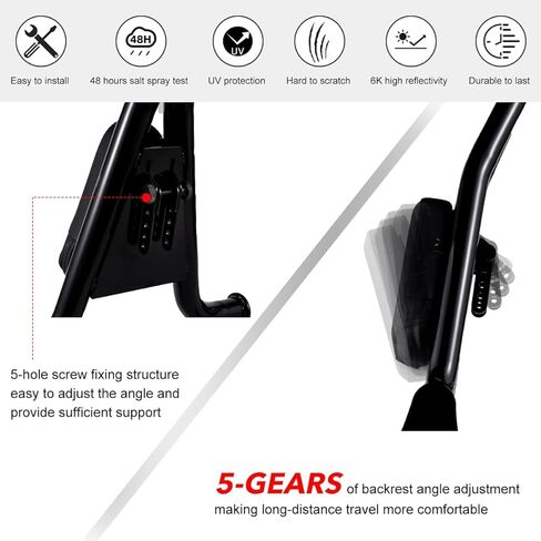 مسند ظهر للركاب قطعة واحدة قابل للتعديل مع قفل مناسب Harley Breakout FXSB FXSE FXST مع طقم إرساء (قطعة واحدة-أسود) in Kuwait