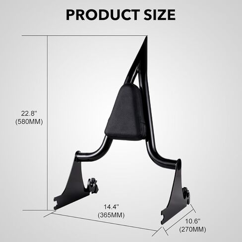 مسند ظهر للركاب قطعة واحدة قابل للتعديل مع قفل مناسب Harley Breakout FXSB FXSE FXST مع طقم إرساء (قطعة واحدة-أسود) in Kuwait